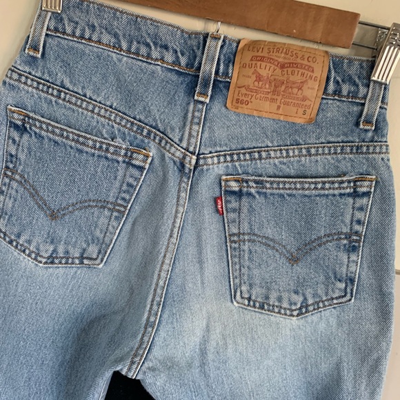 Vintage 90s Levi's 560 Loose Fit Straight Leg Womens Jr 5 S Distressed 26x28.5 - Picture 13 of 13
